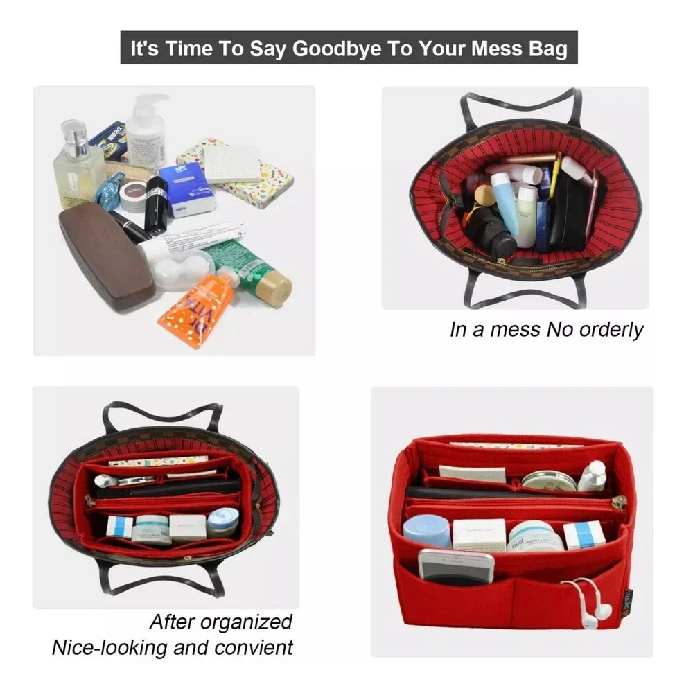 Handbags Tote Purse Diaper-Bag Cosmetic Bag Organizer, 12 Pockets - Drawstring -